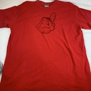 Cleveland Indians Red XL T Shirt Chief Wahoo Authentic Baseball Product